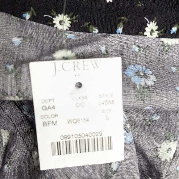 NWT J Crew Fabrizia Midi True Wrap Dress S Short Sleeve Black Floral #drs8.10 - Picture 5 of 10